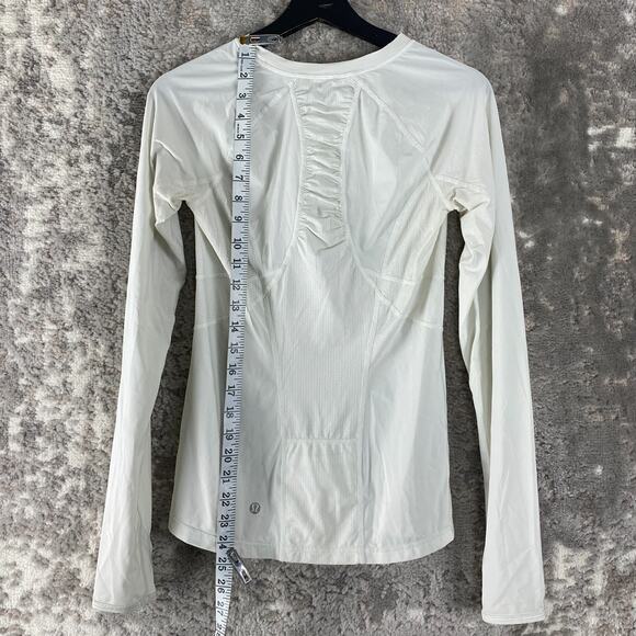 Lululemon Size 4 Athleisure Top White Long Sleeve Pullover Casual - Picture 2 of 5